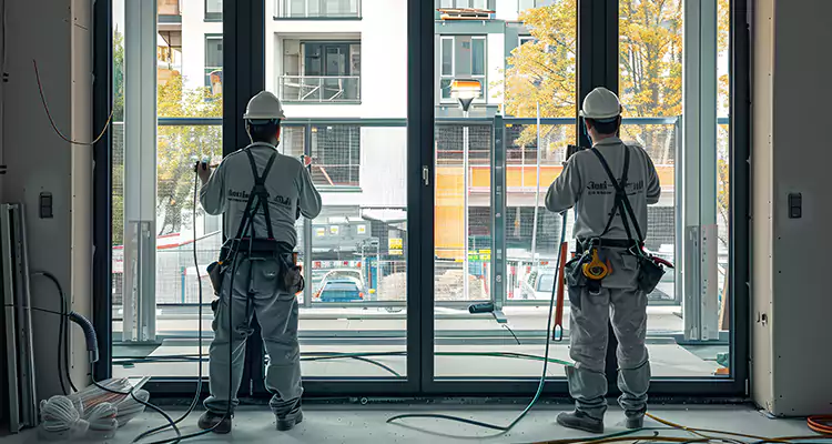 Patio Door Glass Replacement with Built-In Blinds in Bloomingdale, FL