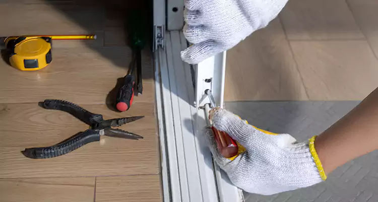 Backyard Sliding Door Track Repair in Bloomingdale, FL